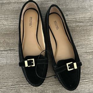 Black Suede MK Flats